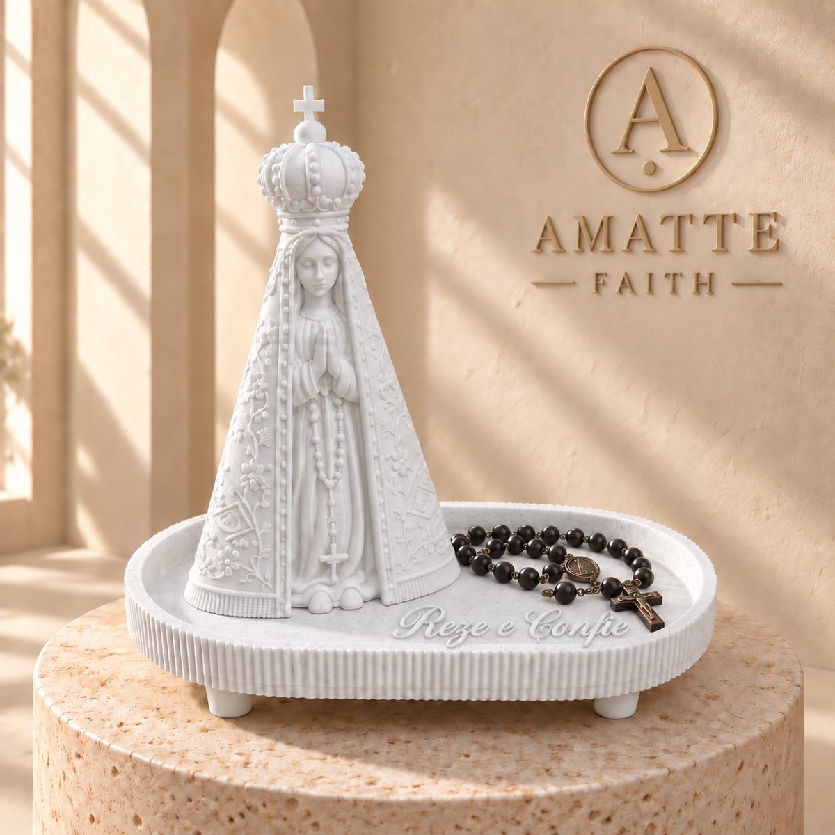 Porta-terço Nossa Senhora Aparecida 🇧🇷 com bandeja