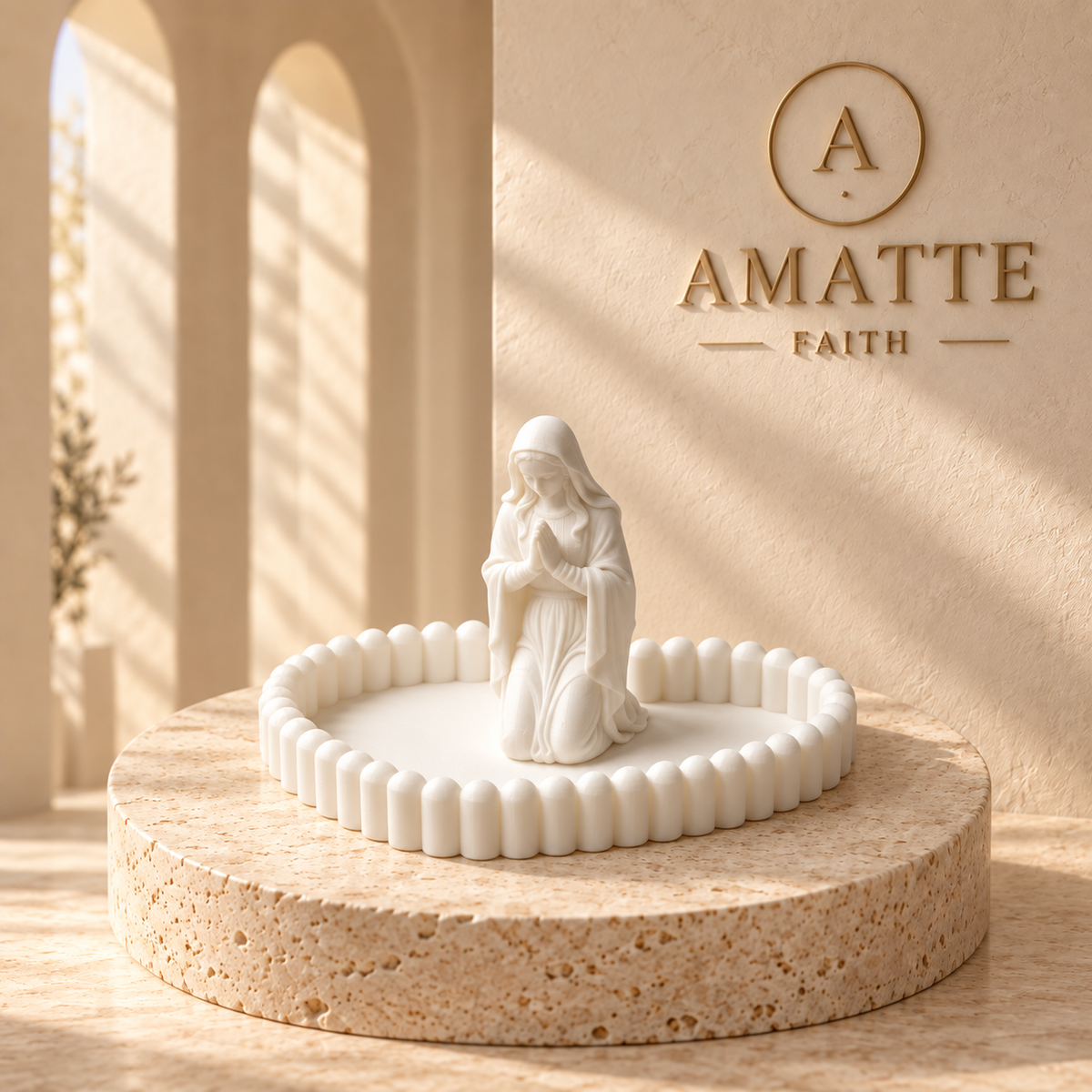 Our Lady Praying Heart Rosary Holder
