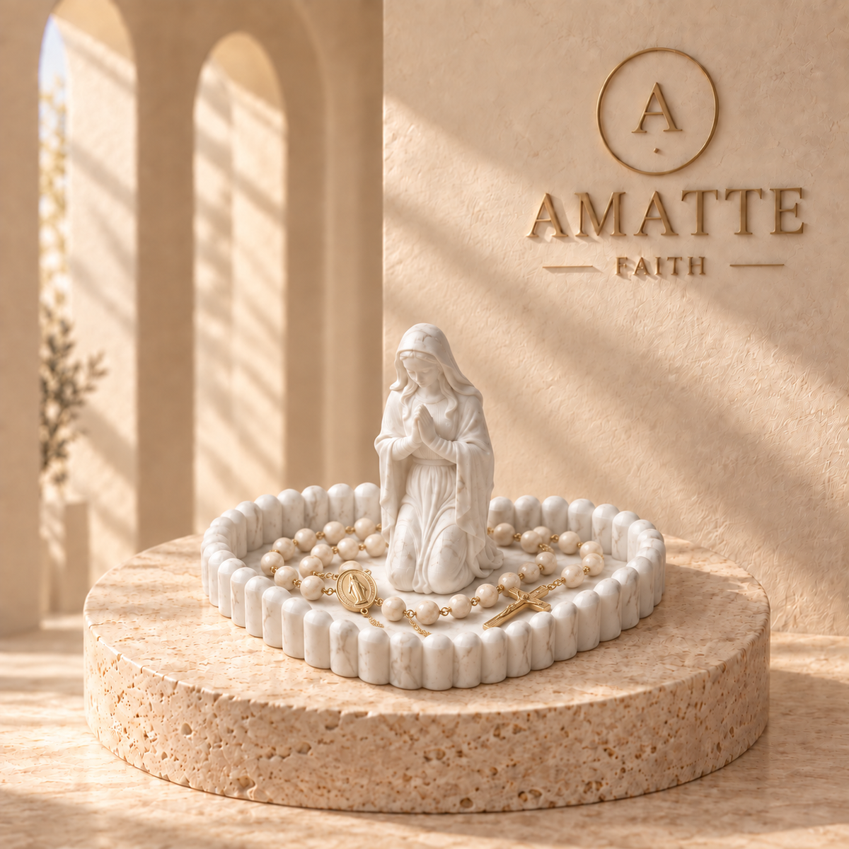 Our Lady Praying Heart Rosary Holder