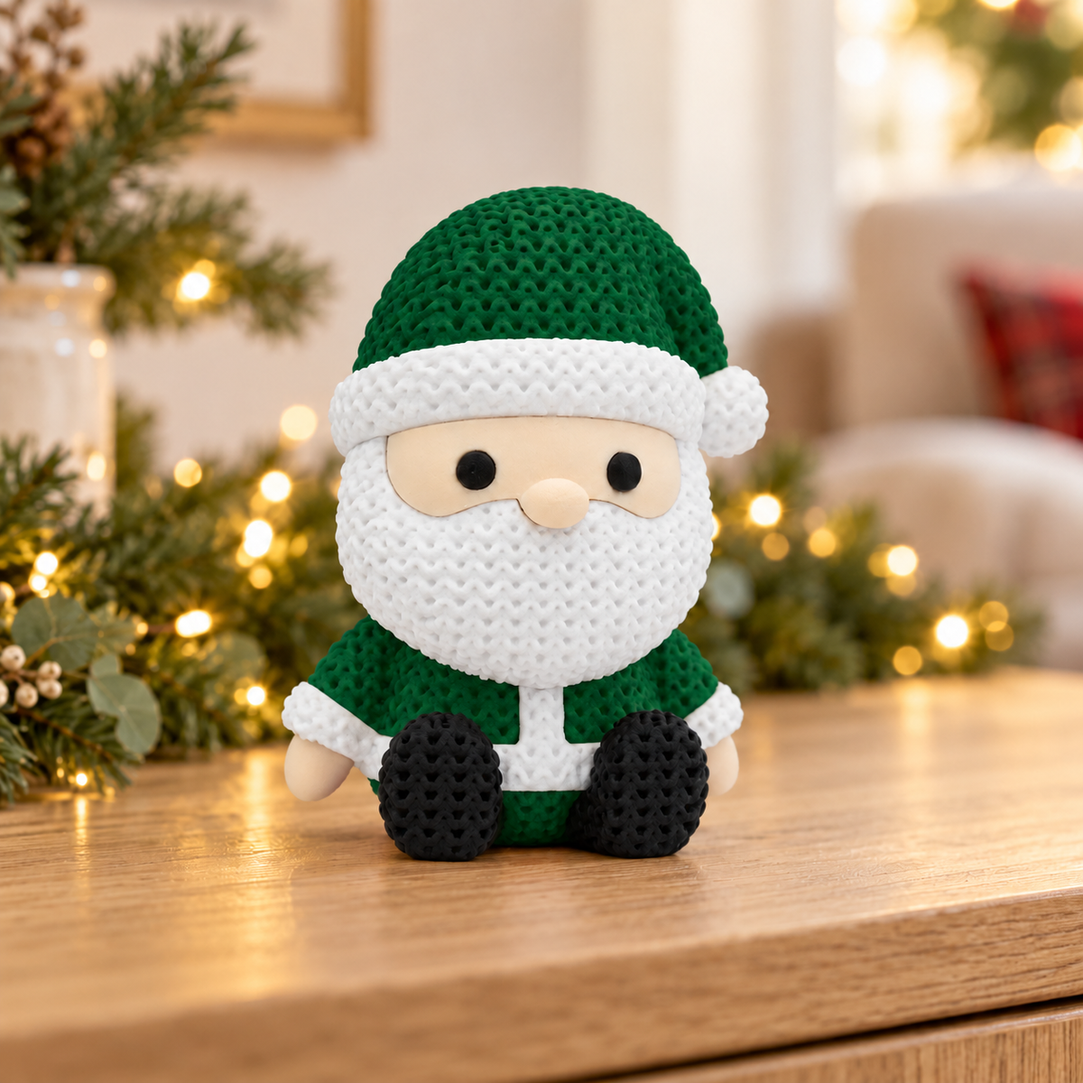 Knit-Effect Santa — Mistletoe Green