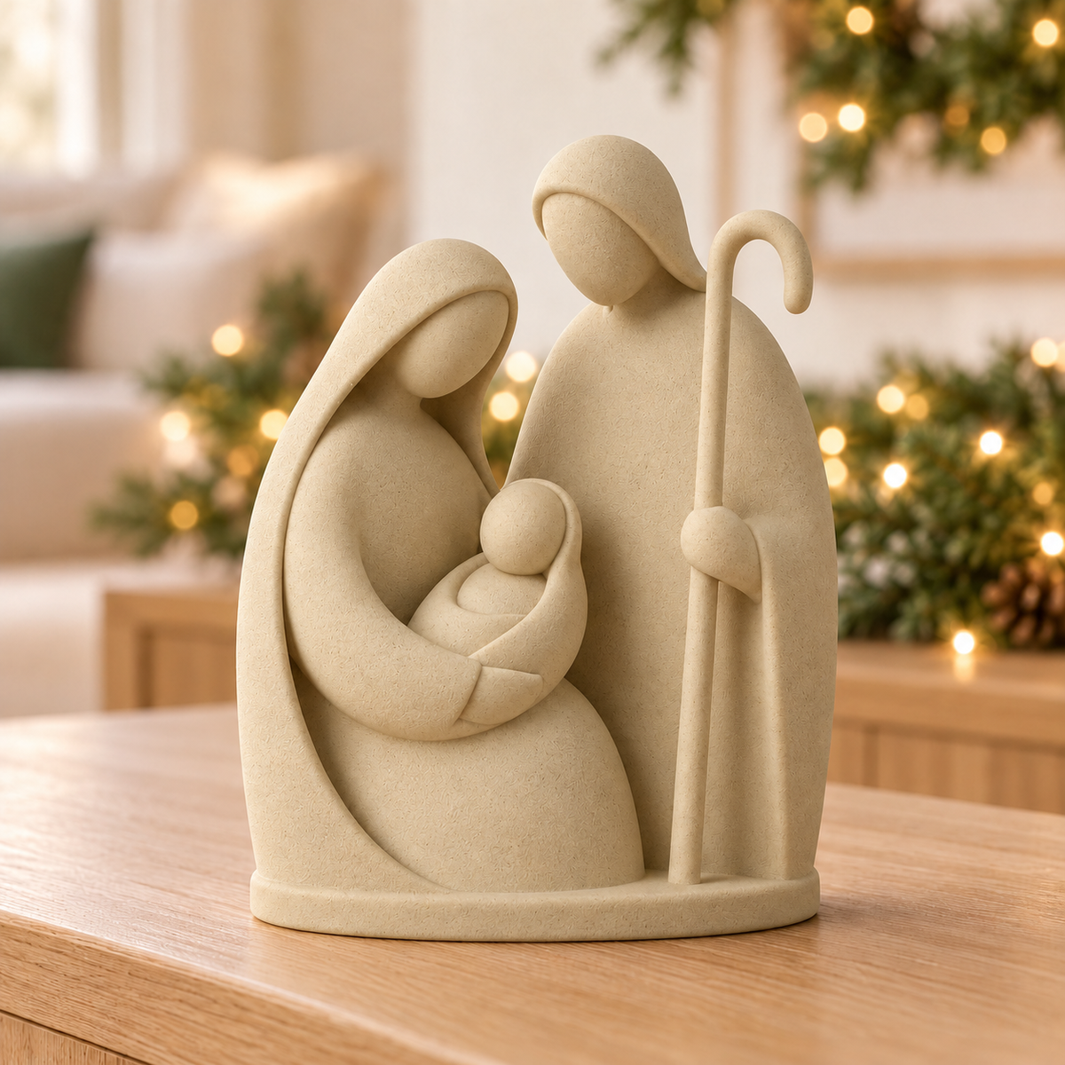 Minimalist Holy Family — White Oak
