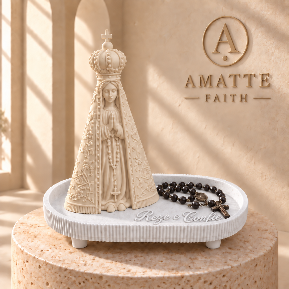 Porta-terço Nossa Senhora Aparecida 🇧🇷 com bandeja