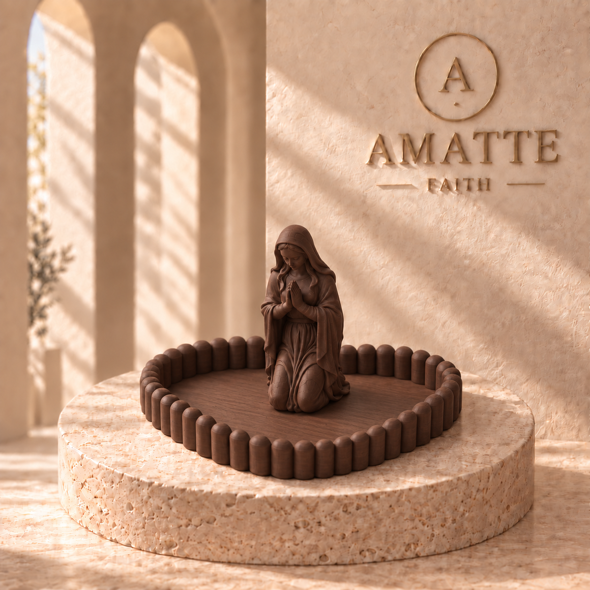 Our Lady Praying Heart Rosary Holder