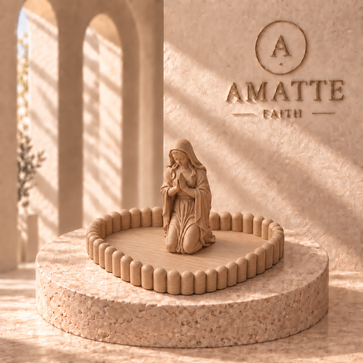 Our Lady Praying Heart Rosary Holder