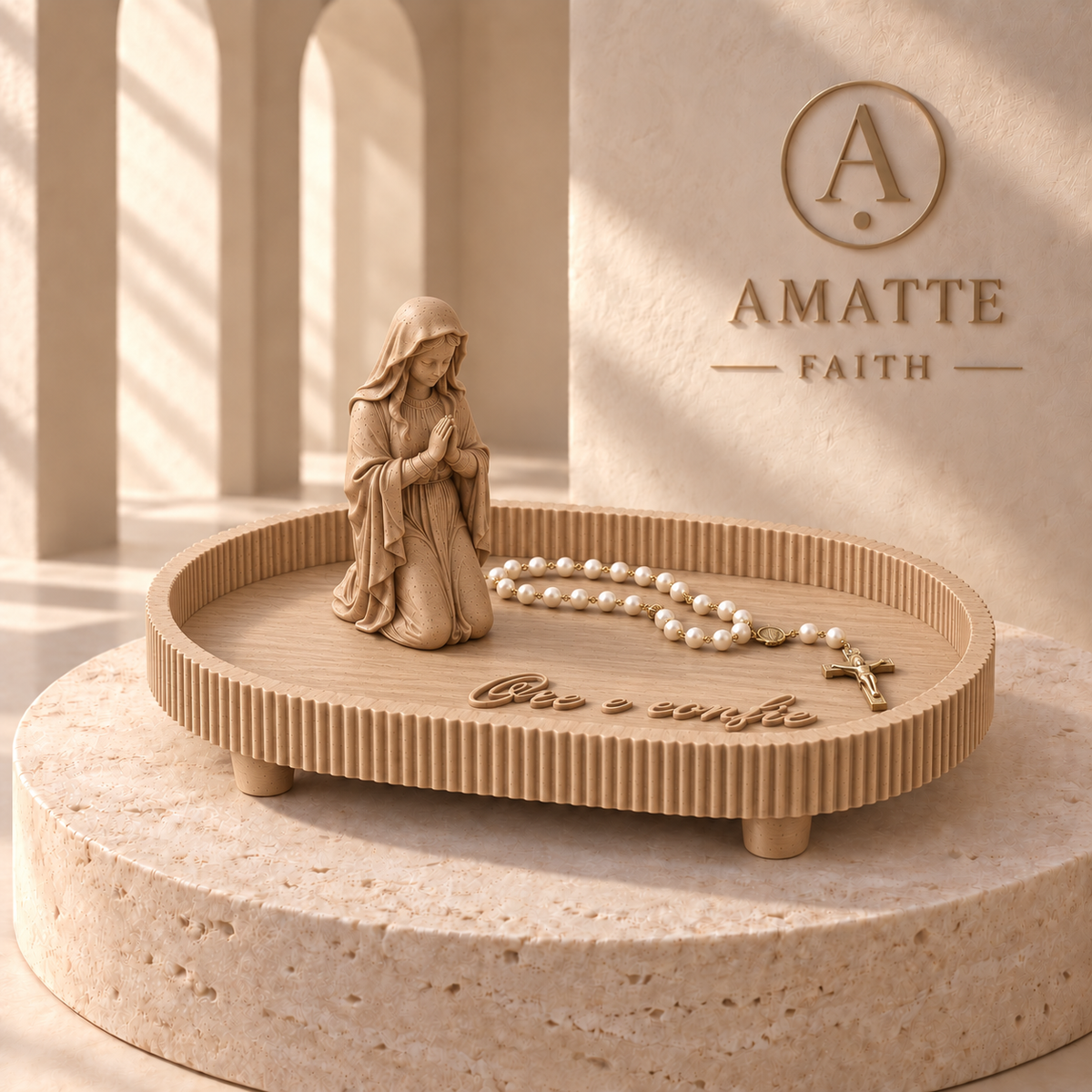 Our Lady Praying Rosary Holder