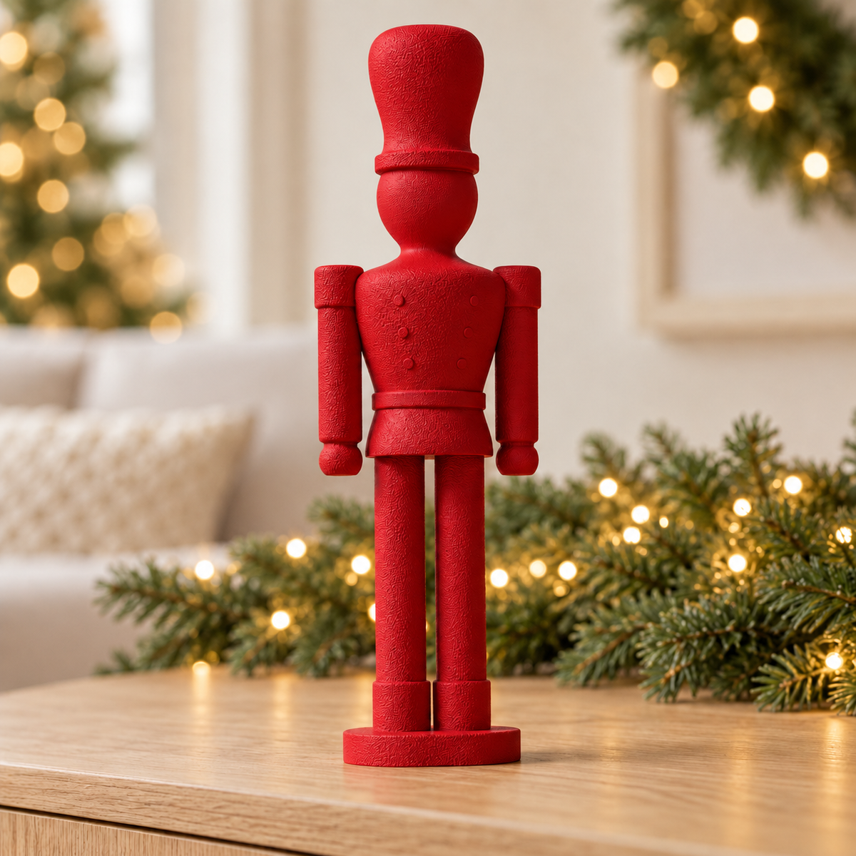 Textured Nutcracker — Matte Red