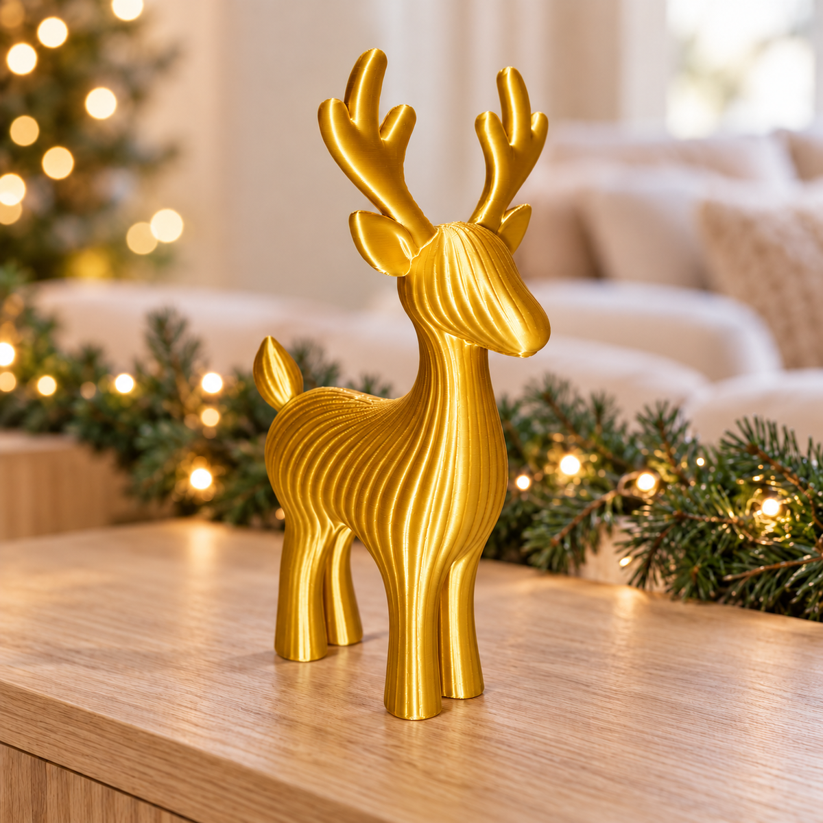 Modern Reindeer — Silk Gold