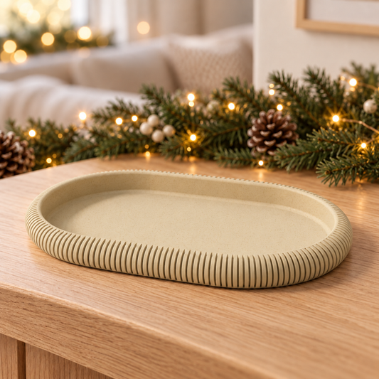 Japan Ribbed Tray — White Oak