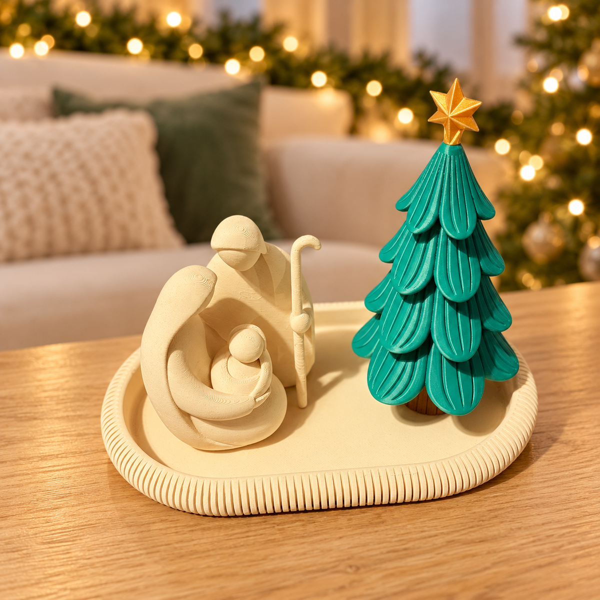 Holy Family Christmas Tray Set